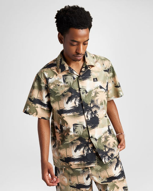 Camisa Festival Button Down Palm Camo