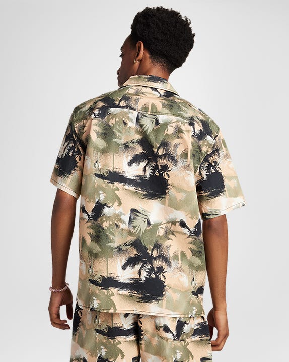Camisa Festival Button Down Palm Camo
