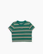 Camiseta Cropped Listrado Standard Fit Feminino