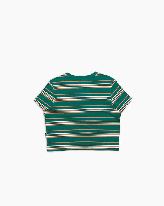 Camiseta Cropped Listrado Standard Fit Feminino