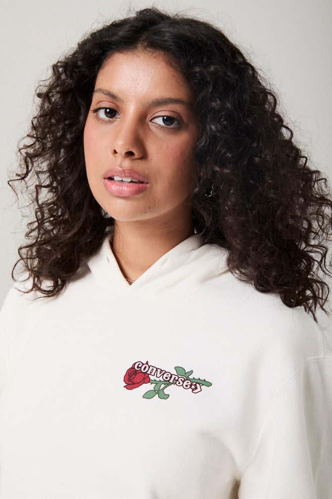 Moletom Flor com Capuz Standard Fit Feminino