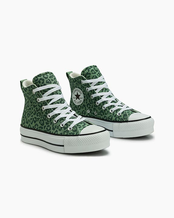 Chuck Taylor All Star Padded Lift Neutral Colors Animal Print Cano Alto