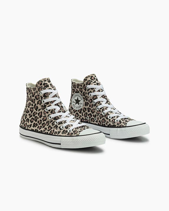 Chuck Taylor All Star Neutral Colors Animal Print Cano Alto