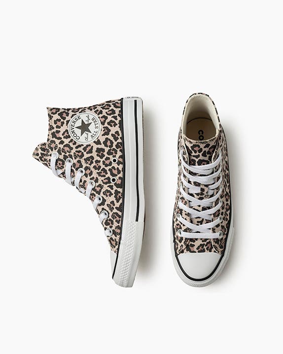 Chuck Taylor All Star Neutral Colors Animal Print Cano Alto